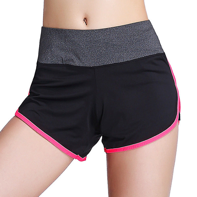 Fake two-piece sports fitness shorts Pink