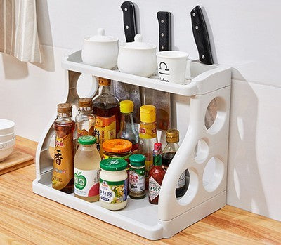 Kitchen Storage Shelving Kitchen Supplies Storage Artifact Multilayer Light Grey