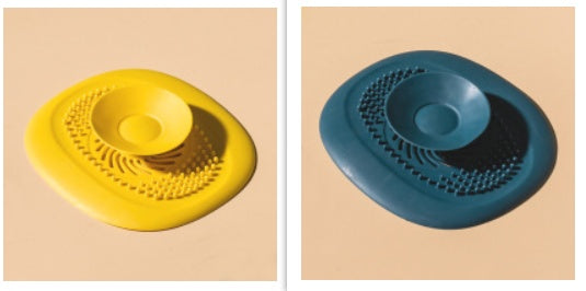 Bathroom Washbasin Drain Hair Catcher Kitchen Sewer Nausea Deodorant Deodorant Cover Seal Insect-proof Sink Floor Drain Cover Blue and Yellow 1PC