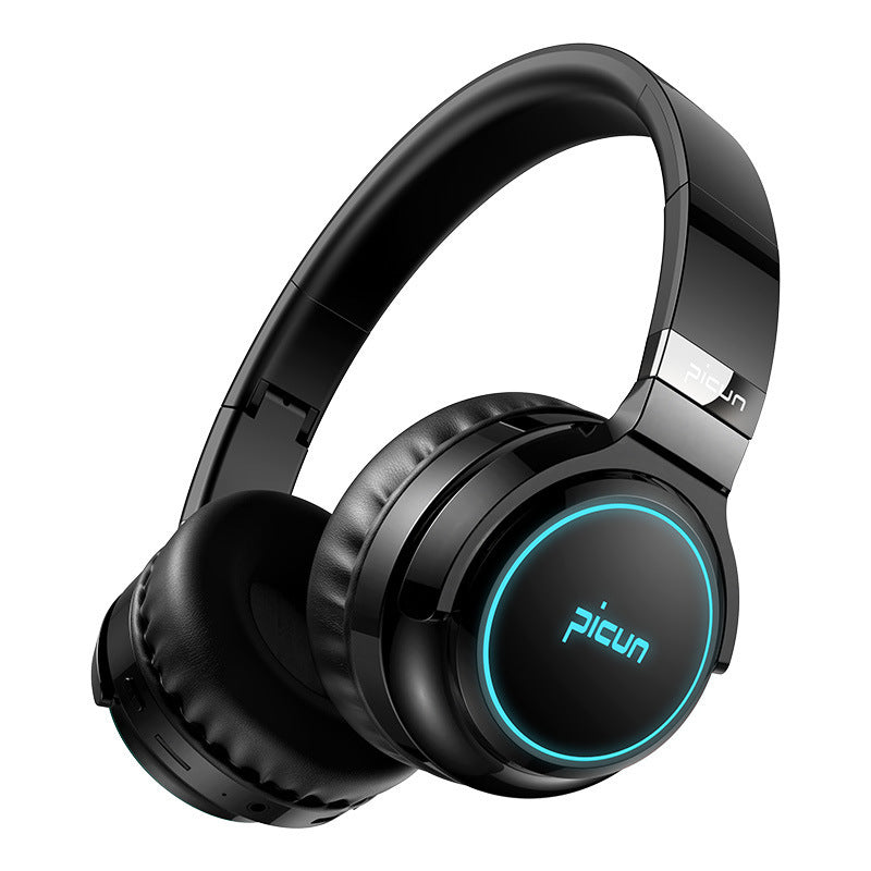 Bluetooth Earphones With Headworn Luminous Folding Bright Black Luminous Version