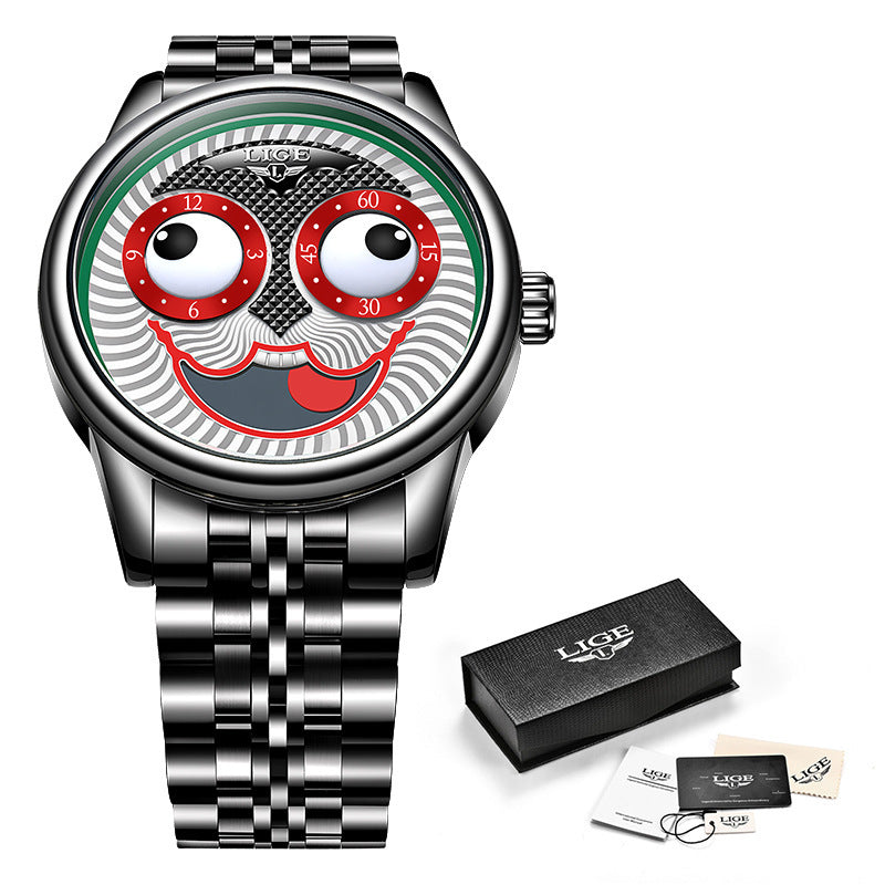 Men's mechanical watch clown waterproof watch Black shell red eye