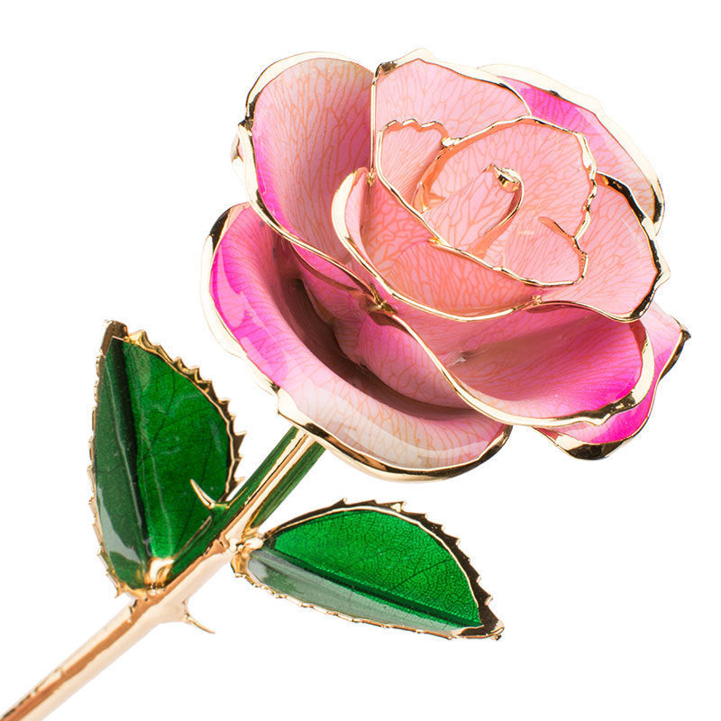 24K Gold-plated Rose Flower With A Gift Box Valentine's Day Gift Threecolor gradient