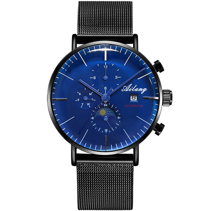 Automatic mechanical watch men's watch Black blue