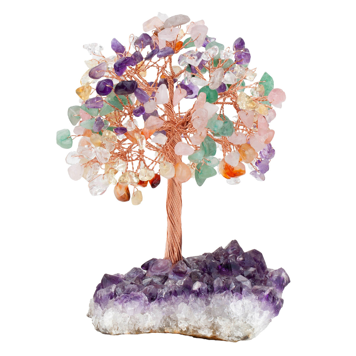 Natural Amethyst Flower Regular Base Tree Gravel Handicraft Ornaments Color