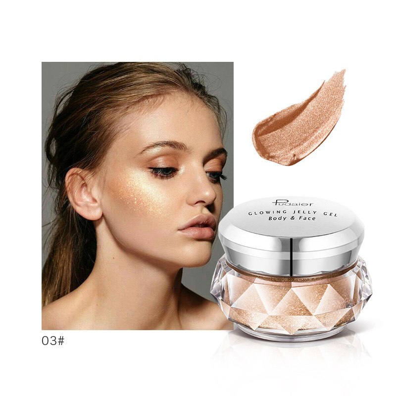 Face Highlighter Jelly Gel Mermaid Eyeshadow Glow Body Glitter Festival Makeup Iluminador Gold Liquid Highlighter Bronzer C