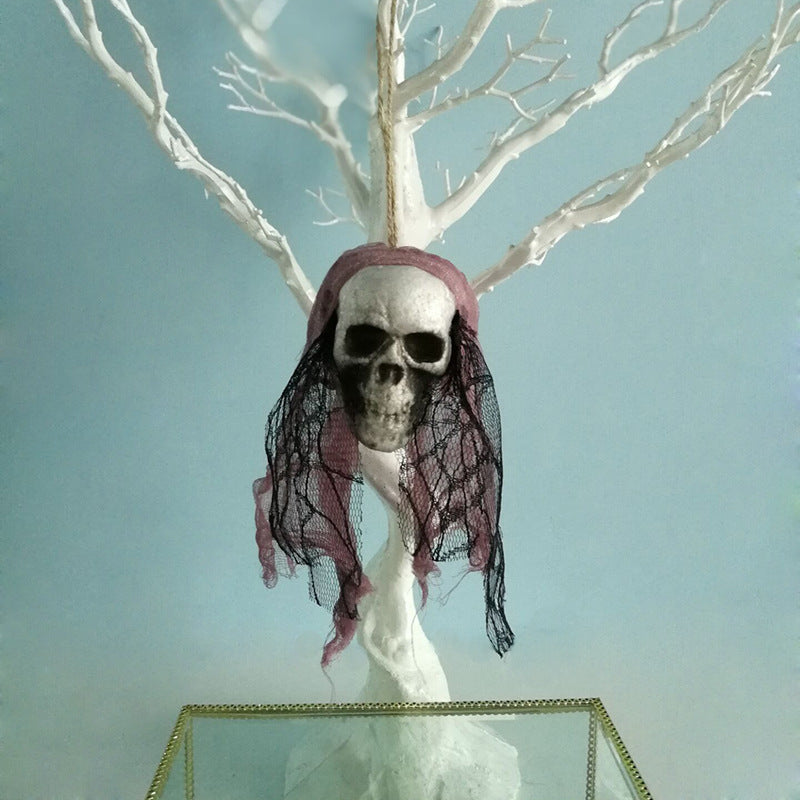 Halloween Skull Hanging Decor Red