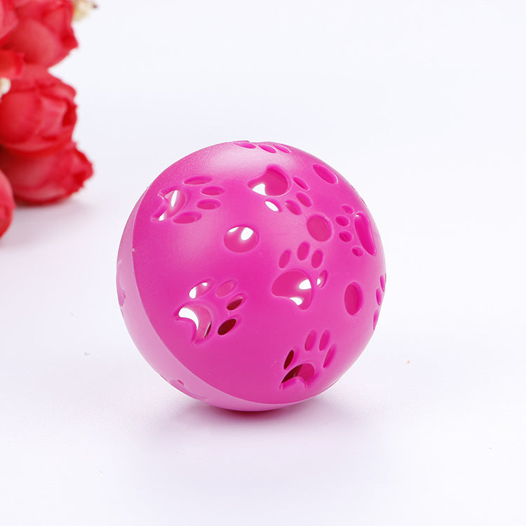 Pet cat toy hollow ball pet plastic ball Pink 5