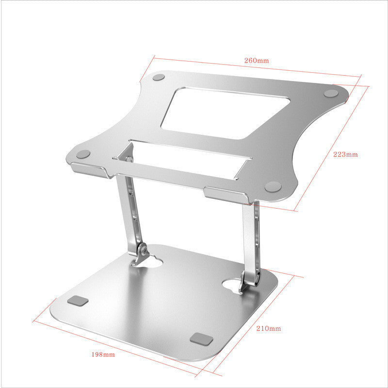 Computer Stand Laptop Aluminum Alloy Desktop Folding Portable Storage Base Can Lift Radiator Silver