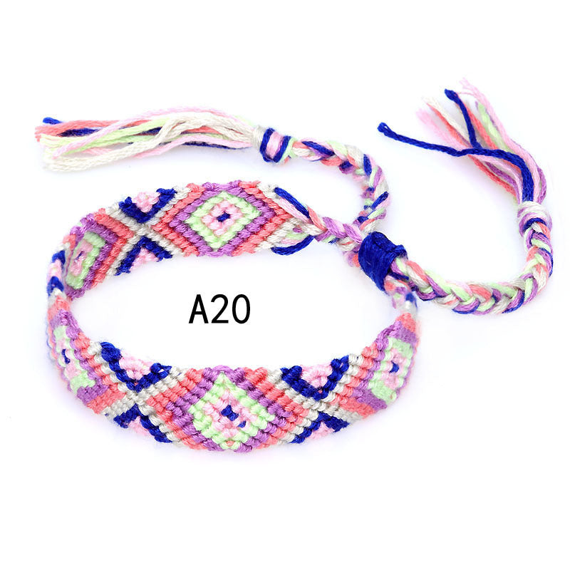 Nepal Ethnic Style Woven Rainbow Bracelet A20