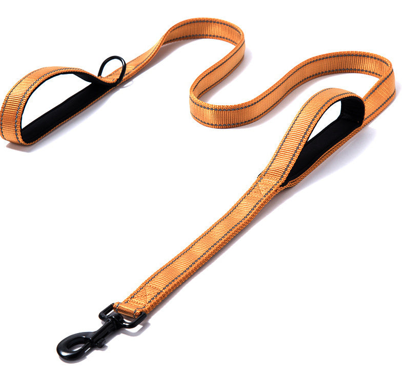 Pet Double Handle Pull Leash Orange