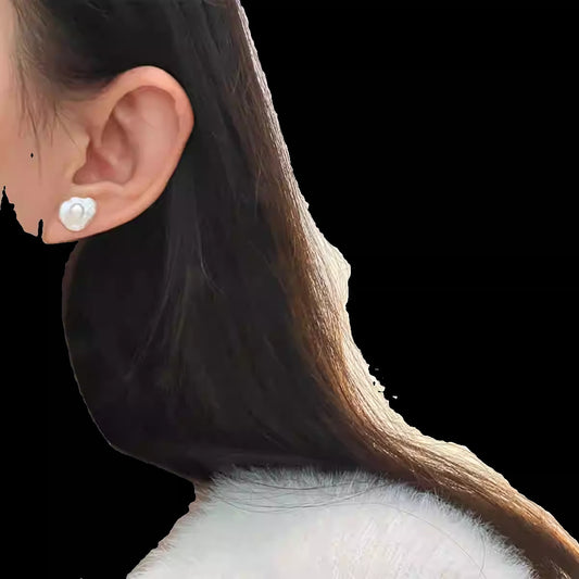 Natural Baroque Freshwater Pearl 925 Silver Ear Studs