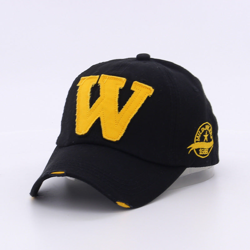 Denim peak cap washed Black