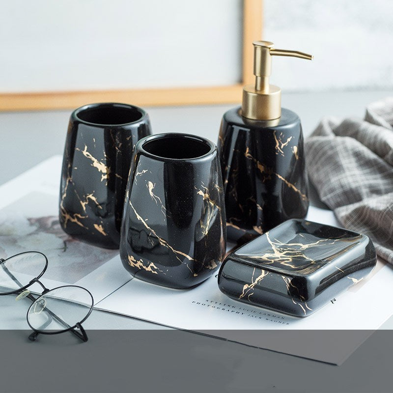 Bathroom wash set Black 4piece set