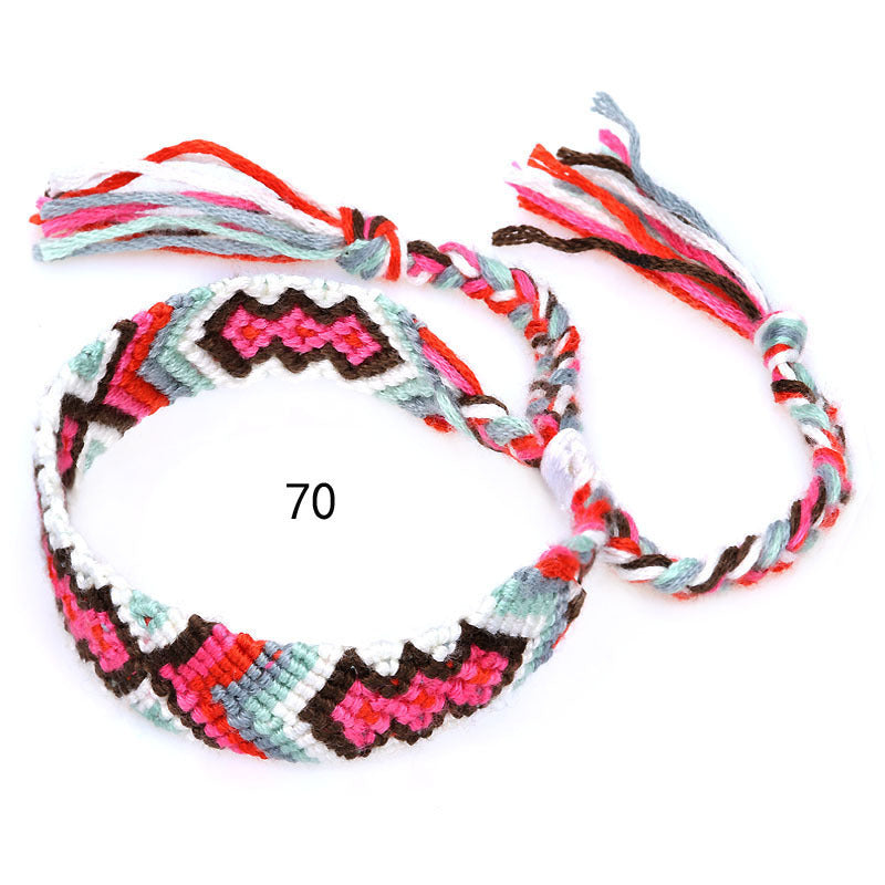 Nepal Ethnic Style Woven Rainbow Bracelet Style 70
