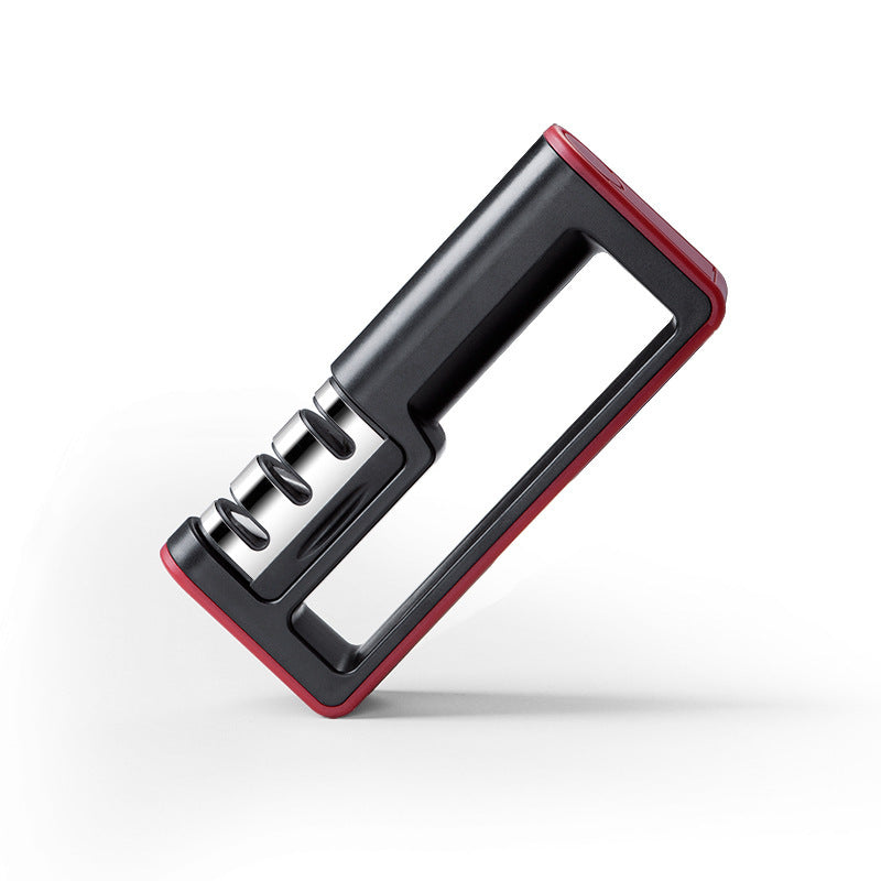 Professional Knife Sharpener Diamond Quick Professional 3 Stages Sharpener Knife Sharpening Tools Sharpening Stone Black with red 1pc