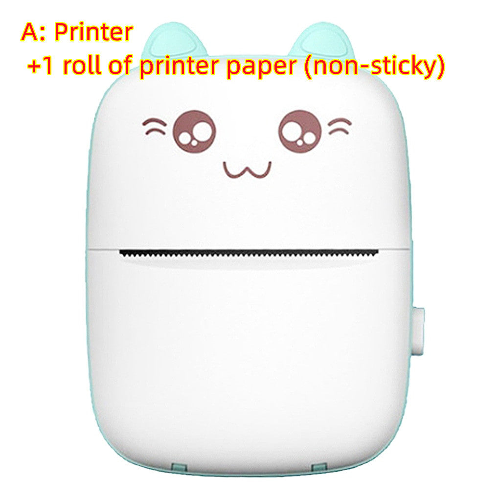 Mini Printer Portable Mini Bluetooth WiFi New Wrong Printer Mobile Phone Photo Title Note Hot Print Pocket Student Error Label Printer Green A