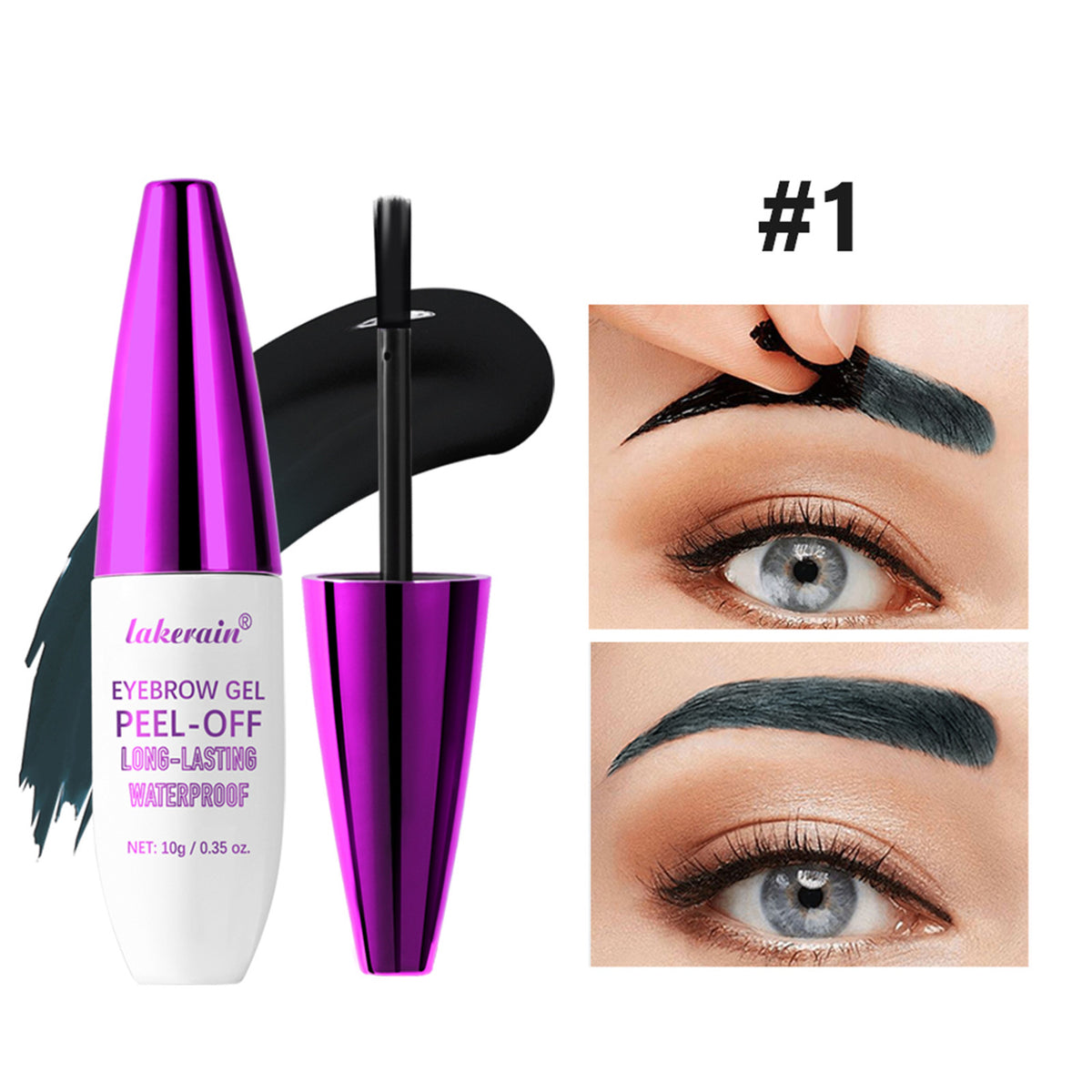 Waterproof And Sweat-proof Easy To Color Tear And Pull Eyebrow Cream 10g 1 BLACK