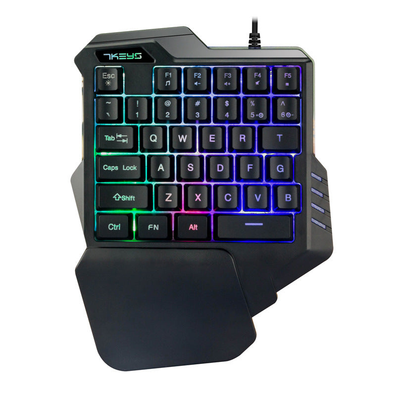 One-Handed Mechanical Gaming Keyboard RGB Backlit Portable Mini Gaming Keypad Game Controller G30