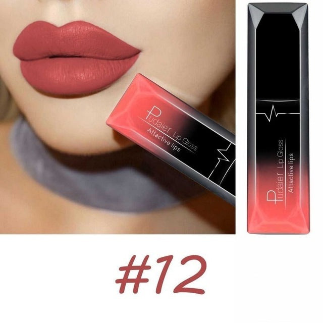 Makeup matte matte lip gloss lipstick 12color