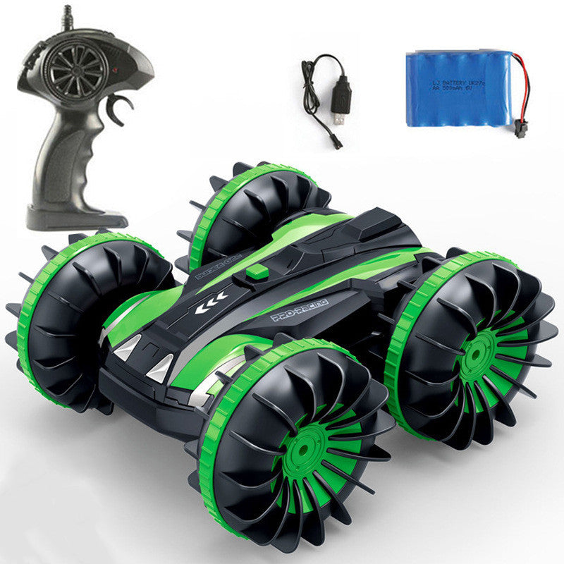 Remote control stunt car green 1:18