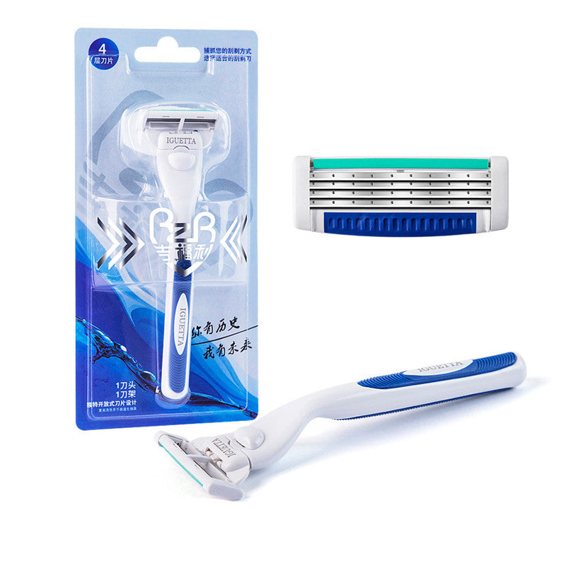 Manual razor 4-layer razor blade White 1 razor +1 blade