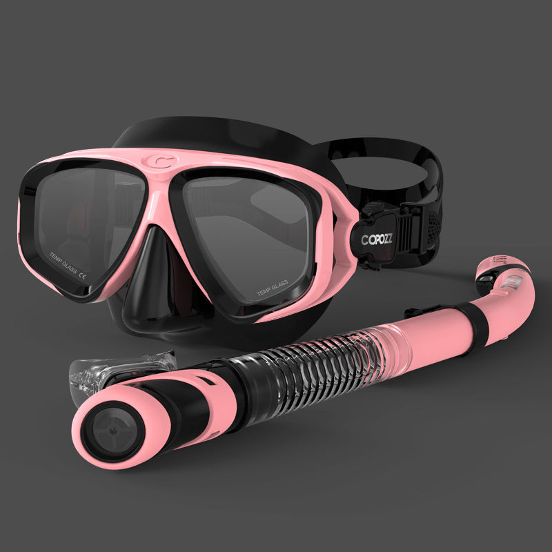 Diving Glasses Snorkel Set Black pink