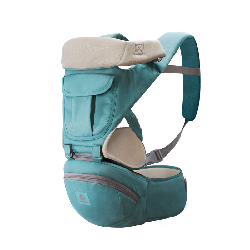 Multifunctional breathable waist stool baby carrier Green