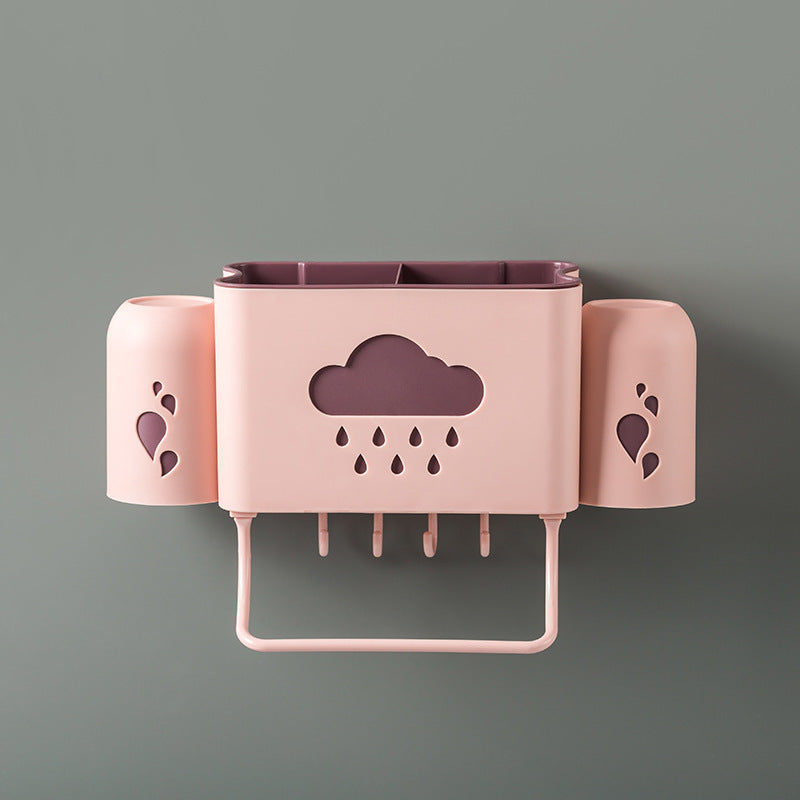 Bathroom and toilet racks Pink With cup