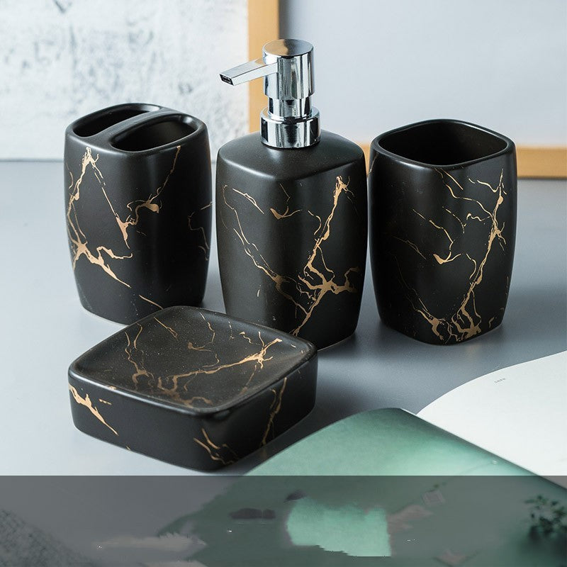 Wash bathroom, gift, mouthwash cup, bathroom Black Q4pcs