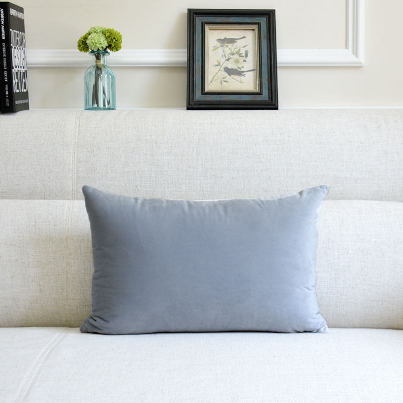 Sofa Velvet Throw Pillow Grey 30x50cm
