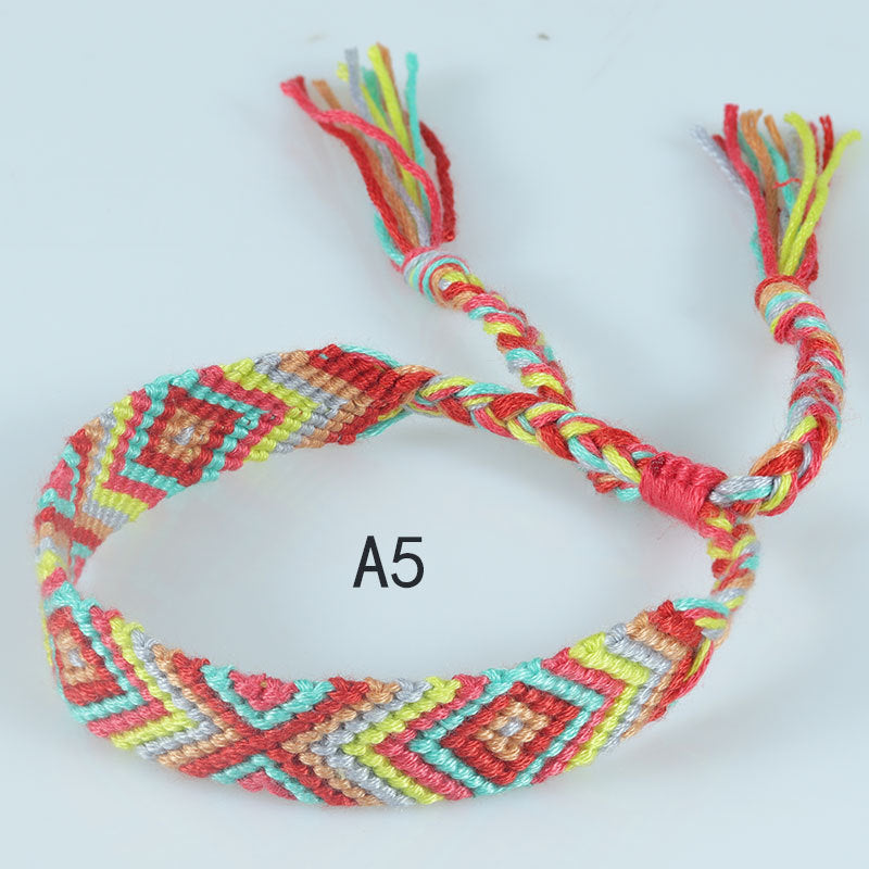Nepal Ethnic Style Woven Rainbow Bracelet A5