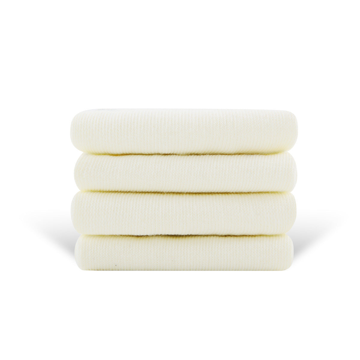 Solid Color High-elastic Mid-calf Boneless Macaron Colored Cotton Socks Milky White
