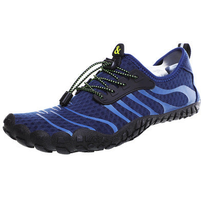 Beautiful upstream shoes men's shoes outdoor wading shoes ladies five-finger beach shoes Dark blue