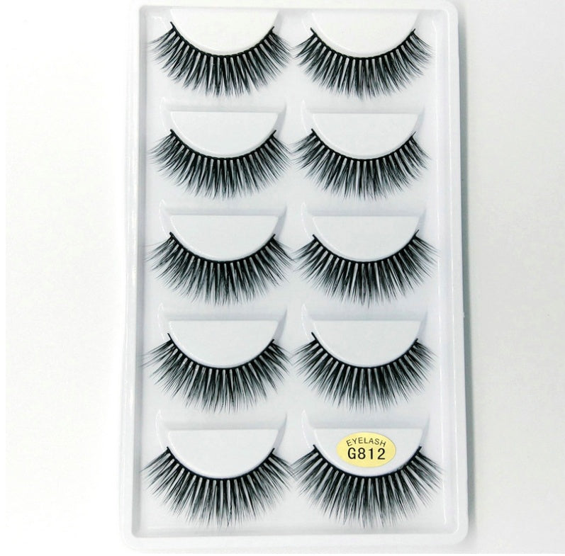3D mink hair false eyelashes G812 (5 pairs)