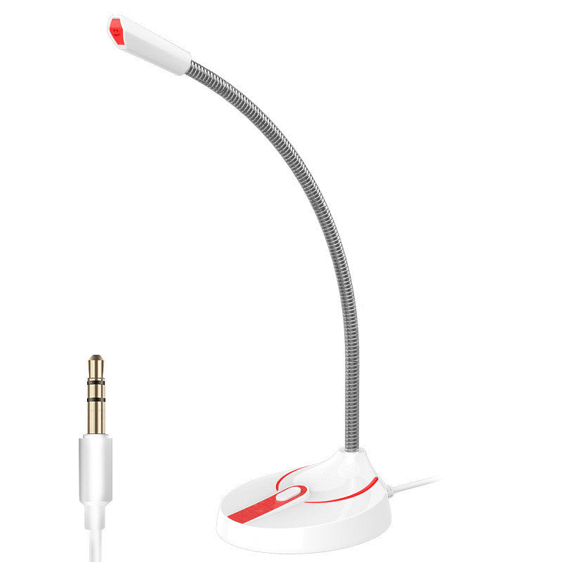 Computer Microphone Desktop Home Desktop Wired Games 3.5 White Standard