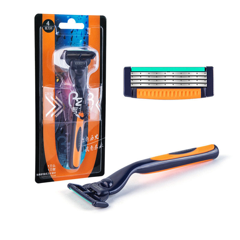Manual razor 4-layer razor blade Orange 1 razor +1 blade