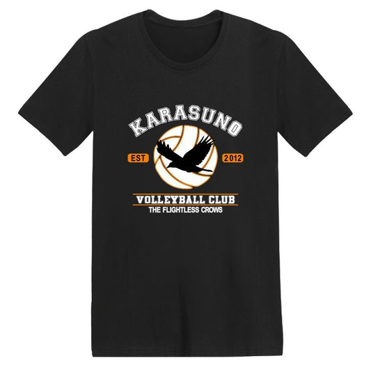 Harajuku T-Shirt Men Anime T Shirt Haikyuu t shirt Anime Tops Tees Black