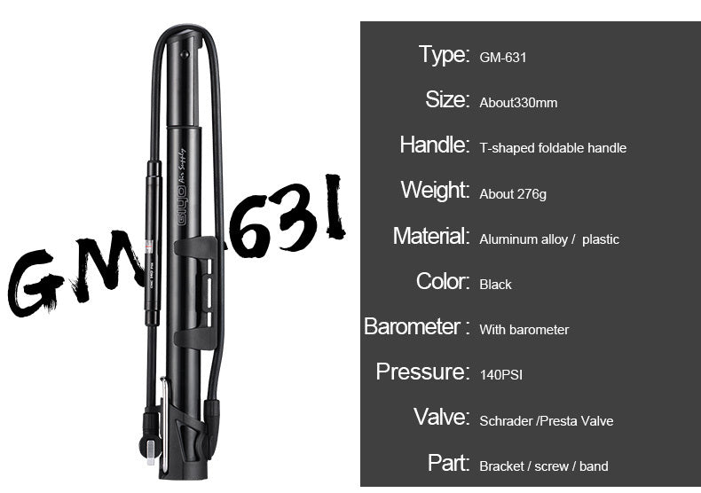 High-pressure bicycle pump GM 631