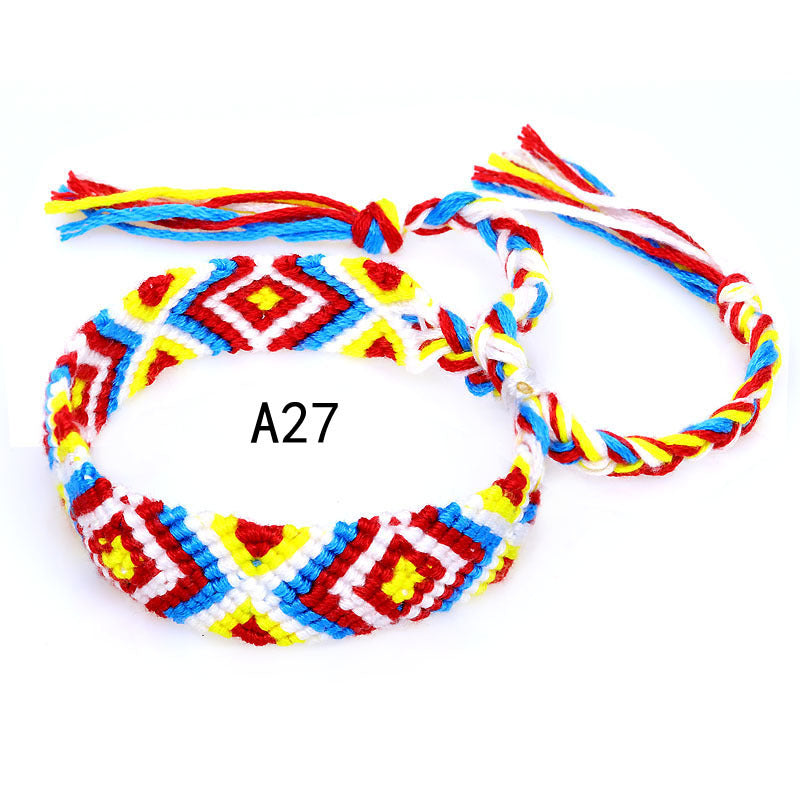 Nepal Ethnic Style Woven Rainbow Bracelet A27