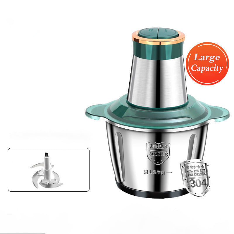 Meat Blender Stainless Steel Mincer 1set of green stainless steel 2L US