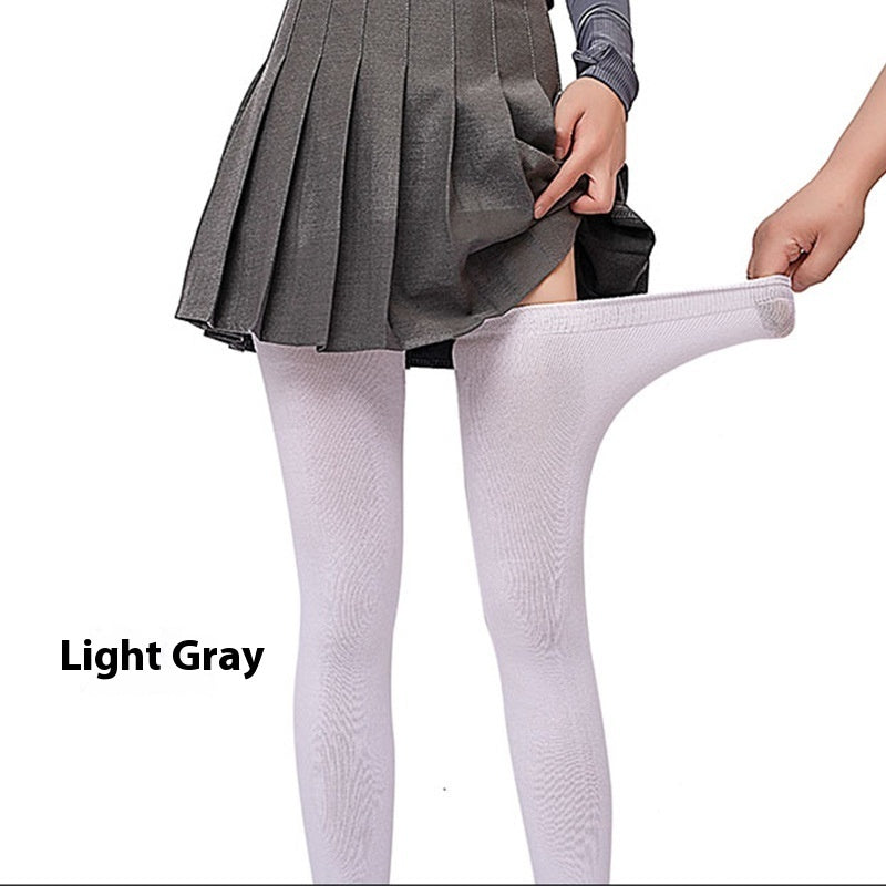 Autumn And Winter Plus Size Extended Cotton Over-the-knee Thigh Warm Socks White Free Size