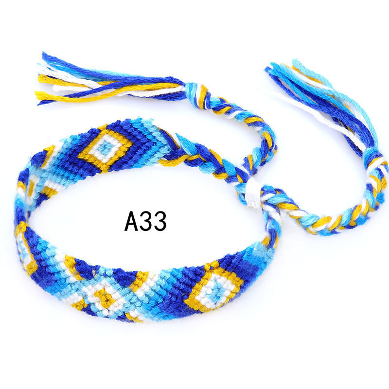 Nepal Ethnic Style Woven Rainbow Bracelet A33