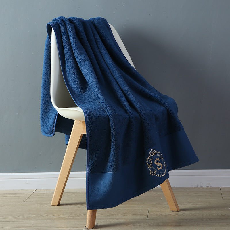Five-star Hotel Bath Towels Are Soft And Absorbent Deep blue 80x160cm