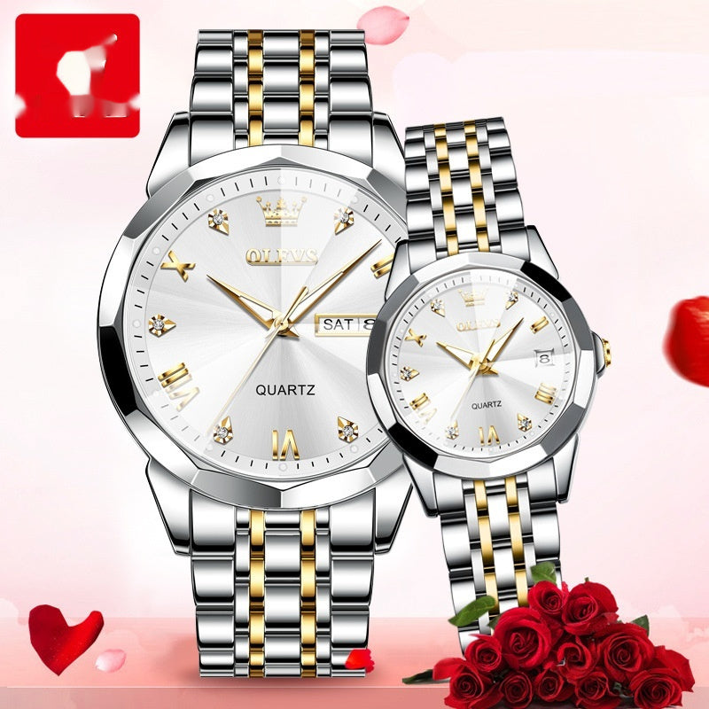 Quartz Watch Valentine's Day Gift Couple Watch Men Couple's White Pair