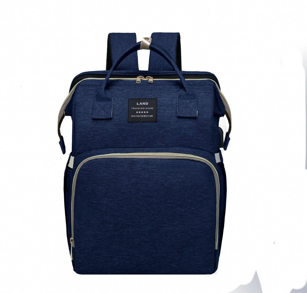 New Mummy Baby Crib Backpack Large Capacity Out Milk Insulated Bag Women Dark Blue Send Toys
