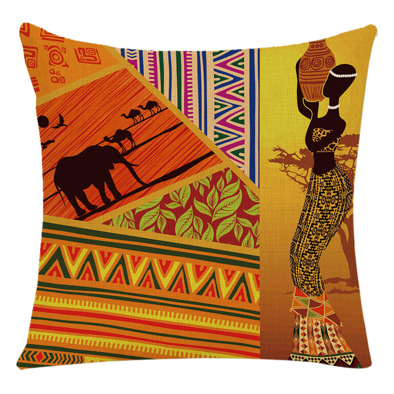 African Woman Housewares Bed Cushion Cover Car Pillow G 45*45cm