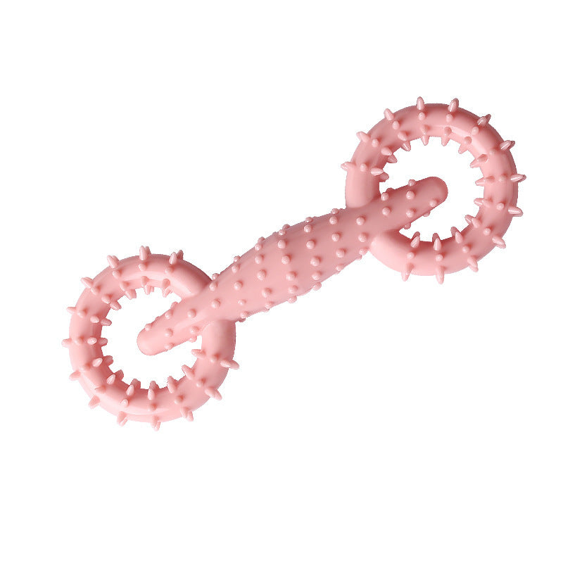 Pet Dog Pull Ring Molar Stick Chew Toy Pink 1PCS