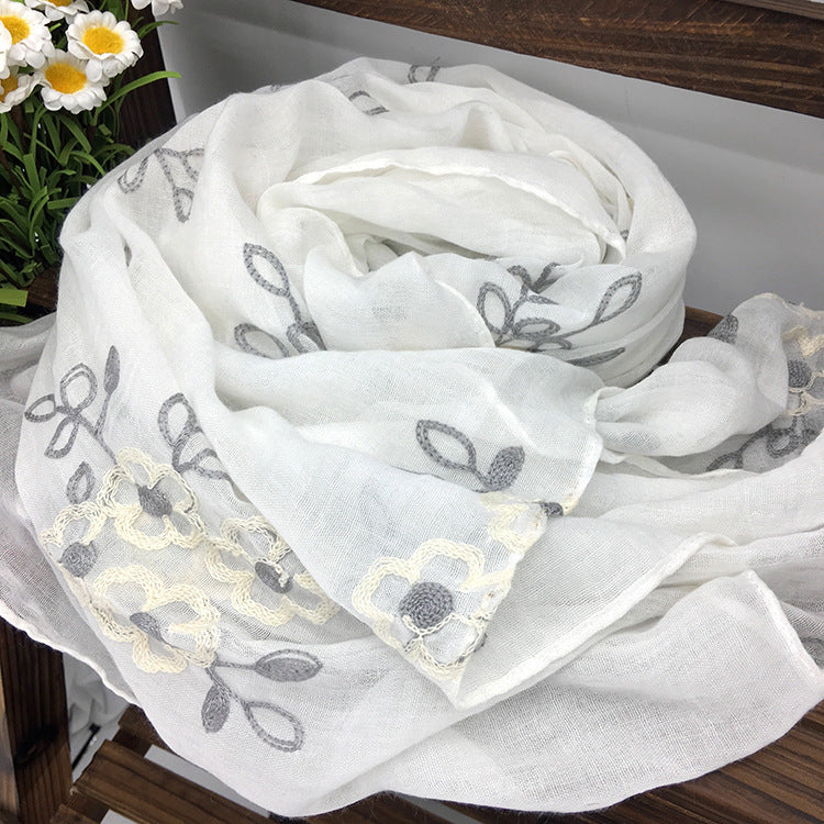 Spring And Summer Women's Artistic Ethnic Style Shawl Cotton Linen Versatile Long 8color 180X90CM