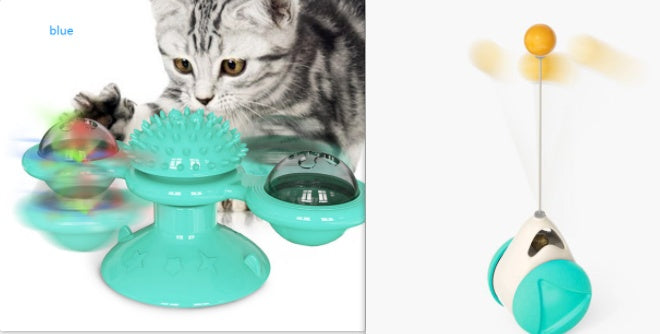 Cat Rotating Windmill Multi-Function Toys Itch Scratching Device Teeth Shining Toy Suit1