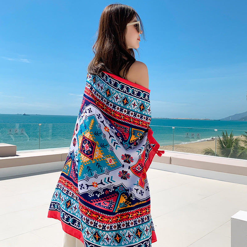 Sun-proof All-matching Shawl Beach Travel Dual-use Outdoor Beach Towel Picture 15 180X90cm